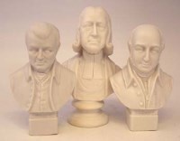 Lot 248 - Three Parian Methodist busts,   depicting Hugh