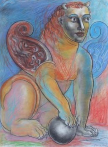 Lot 629 - Dhruva Mistry, Drawing for Reguarding Guardian I, pastel.