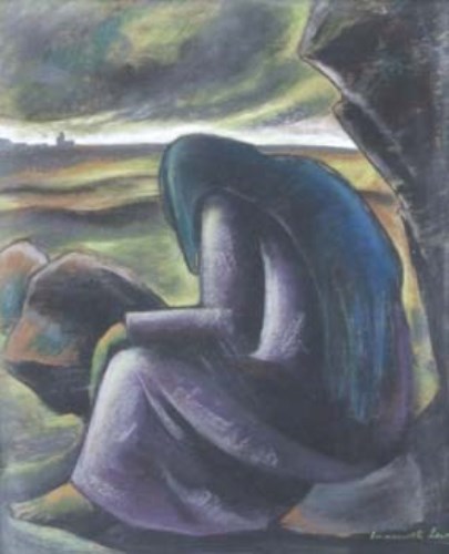 Lot 631 - Emmanuel Levy, Seated figure, pastel.