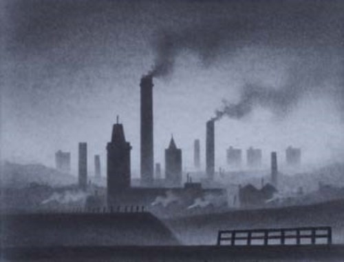 Lot 641 - Trevor Grimshaw, Factories, graphite.