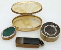 Lot 8 - Oval hardstone box and three others
