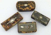 Lot 9 - Four tortoiseshell and horn snuff boxes