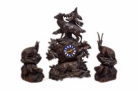 Lot 466 - Victorian Black Forest mantel clock.