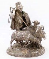 Lot 50 - Bronze plated figure Shepherd.