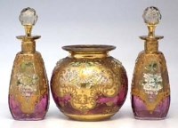 Lot 169 - Three pieces of Moser type glass