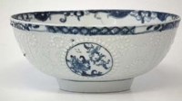 Lot 186 - Lowestoft bowl circa 1765  crisply moulded with a
