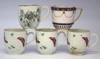Lot 192 - Four Worcester coffee cups and a Derby cup.