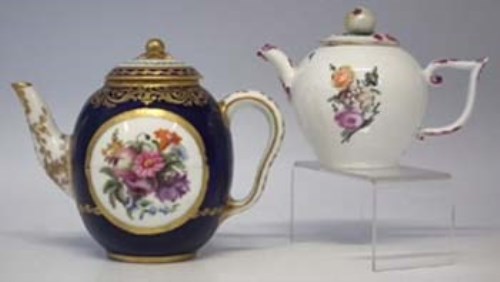 Lot 198 - Sevres teapot and one other.