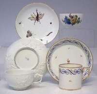Lot 199 - Meissen cup and saucer, Vienna can and saucer and two others.
