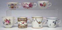 Lot 200 - Seven Continental porcelain coffee cups,  to