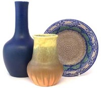 Lot 235 - Ruskin vase, Pilkingtons vase and bowl.