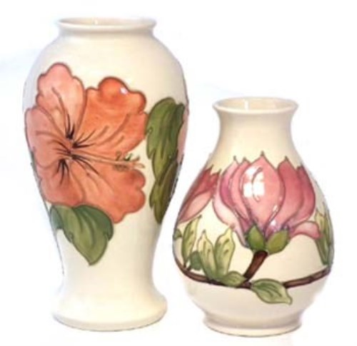 Lot 254 - Two Moorcroft vases   decorated with Hibiscus