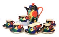 Lot 259 - Susie Cooper Mountains coffee set (five cups and