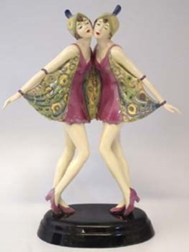 Lot 266 - Goldscheider dolly sisters.