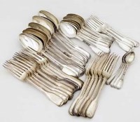 Lot 293 - Mixed lot of silver fiddle and thread flat ware.
