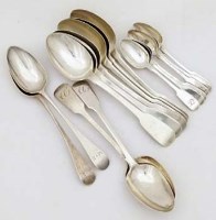 Lot 299 - Ten silver table spoons and six tea spoons.