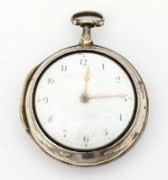 Lot 363 - Irish silver pair cased pocket watch, signed Sam