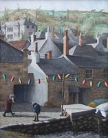 Lot 435 - J. Roberts, Worker Meets the Bourgeois in Mousehole, in a Good Old Traditional Manner, oil.