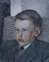 Lot 465 - Jack Simcock, Self portrait, oil.