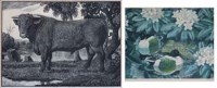 Lot 528 - C.F. Tunnicliffe, The Shorthorn Bull, wood engraving and another signed print (2).
