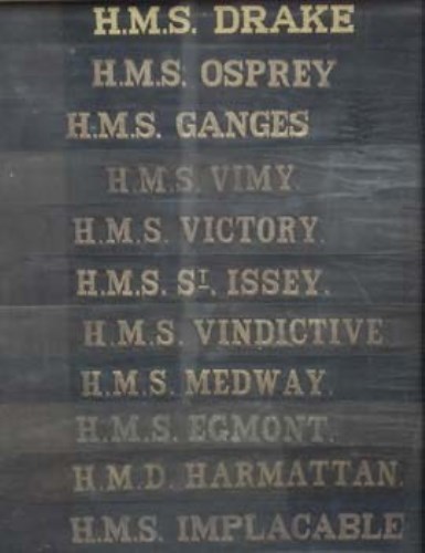 Lot 49 - Framed set of Royal Navy cap tallies.