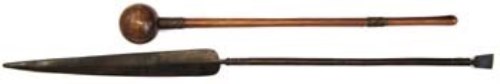 Lot 56 - Knobkerrie and a ceremonial short spear.