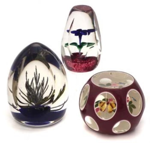 Lot 79 - Three glass paperweights.