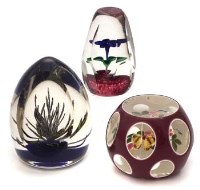 Lot 79 - Three glass paperweights.