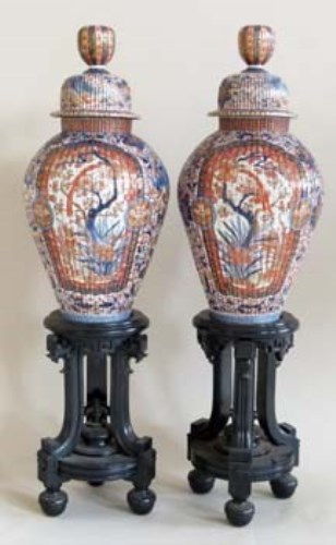 Lot 87 - Pair of Imari vases.