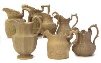 Lot 114 - Seven stoneware jugs by Charles Meigh, Ridgway