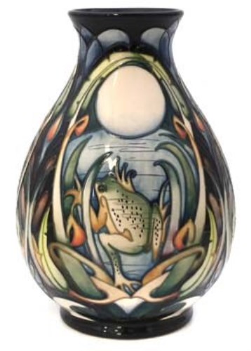 Lot 143 - Moorcroft shear water moon vase by Bossons trial.