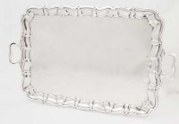 Lot 193 - Large silver rectangular two-handled tray.