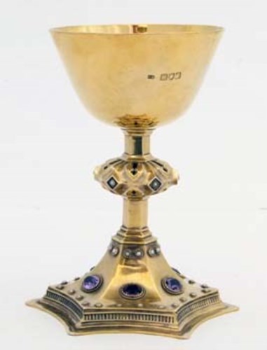Lot 213 - An Arts & Crafts silver gilt chalice