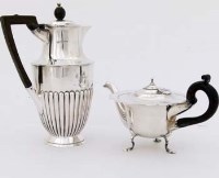 Lot 219 - Silver teapot and hotwater jug (2)