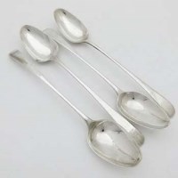 Lot 220 - Set of four George III silver gravy spoons