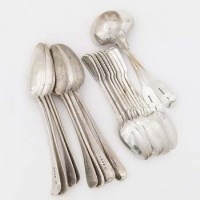 Lot 223 - Mixed Georgian and Victorian silver flatware