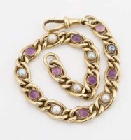 Lot 232 - 9ct gold chain bracelet, the links set with
