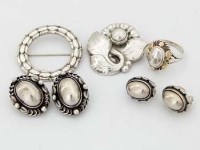 Lot 243 - Seven Georg Jensen silver jewellery items.