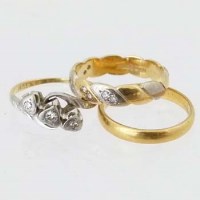 Lot 255 - 9ct gold wedding ring and two others.