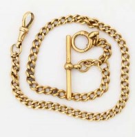 Lot 289 - 18ct gold watch chain.