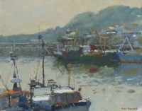 Lot 314 - Ken Howard, Newlyn Harbour, oil.