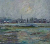 Lot 320 - John Bowes, Rural landscape, oil.