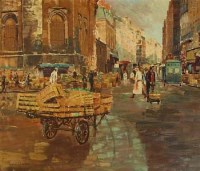 Lot 335 - J.H. Touzard, Rue Montorgueil, oil.