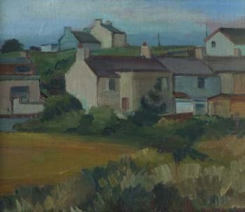 Lot 342 - D.H. Osborne, Irish cottages, oil.