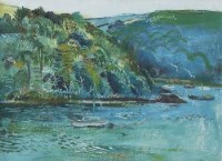 Lot 344 - Fred Yates, Estuary scene, oil.