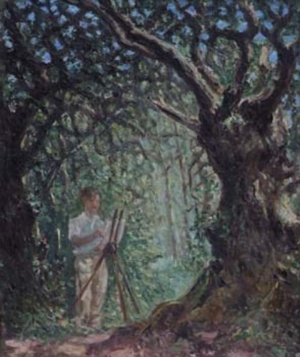 Lot 353 - Muriel Wheeler, Portrait of Charles Wheeler painting, oil.