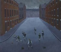 Lot 360 - C. Slater, The football match, oil.