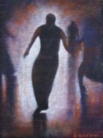 Lot 363 - David Barrow, Man dancer - Determination, oil.