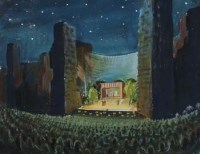 Lot 400 - Norman C. Jaques, St. Paul's, Rome and Open Air Opera, Rome, gouache (2).