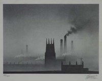 Lot 427 - After T. Grimshaw, Urban landscape, signed print.